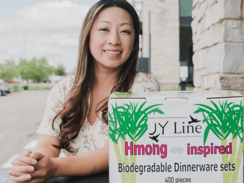 Ying Xiong created the JY Line to provide biodegradable plates and utensils for the Hmong community and others.