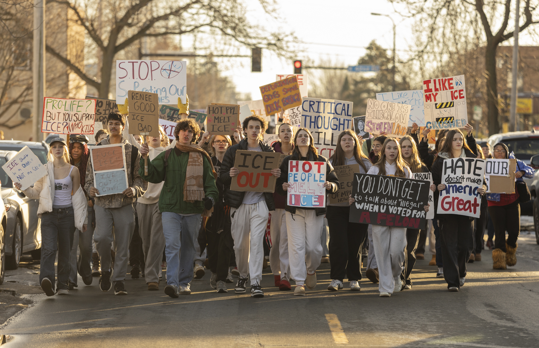 Hundreds of Roosevelt High students walk out to protest immigration actions