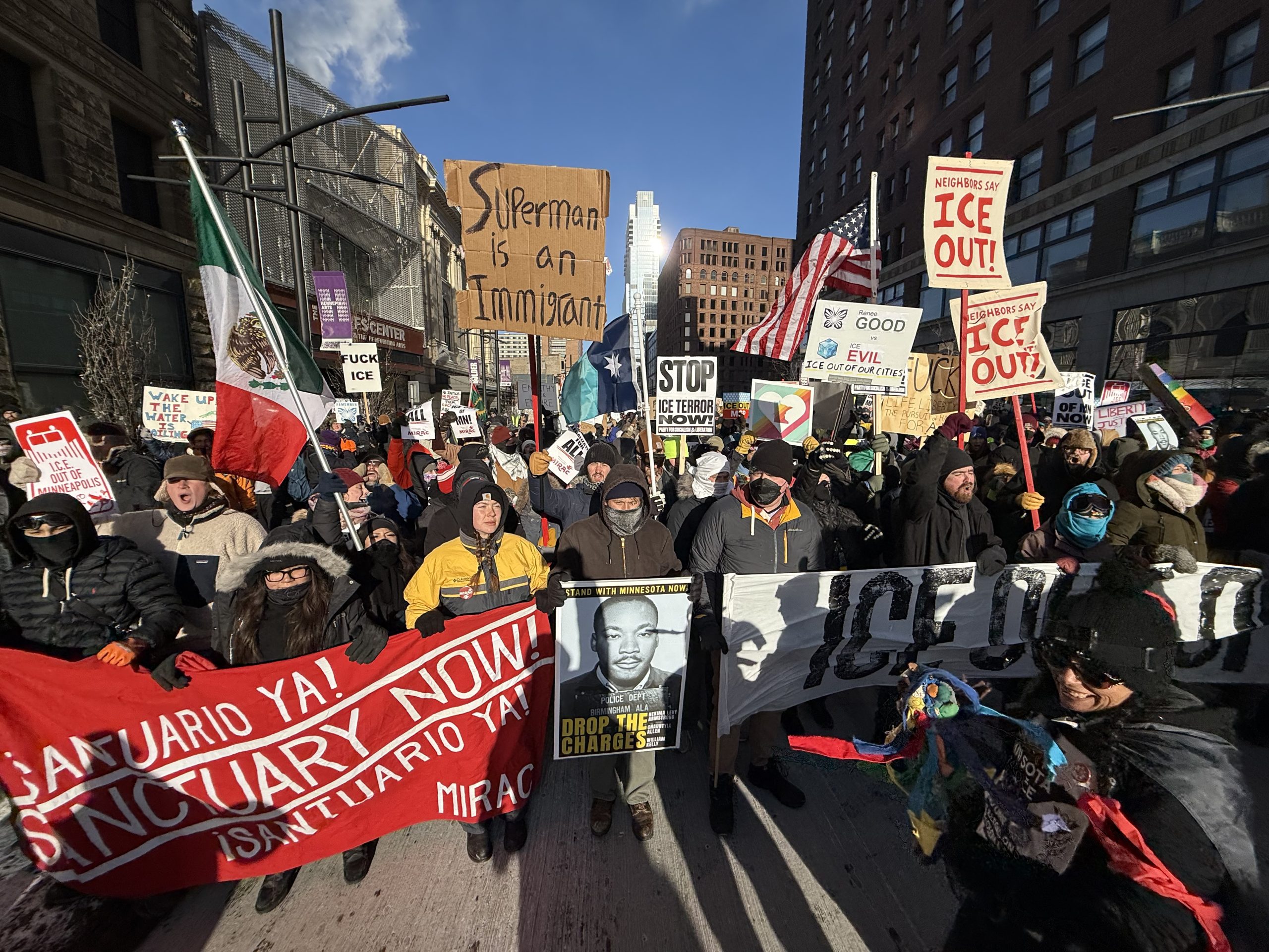 Thousands march through Minneapolis, businesses shutter to protest federal immigration operations
